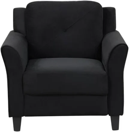 Modern Black Velvet Accent Armchair by Joevie