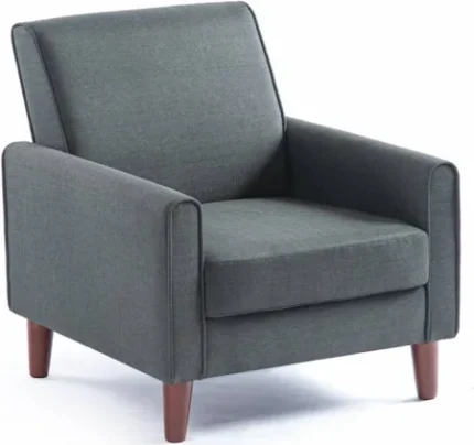 Modern Grey Fabric Armchair for Living Room